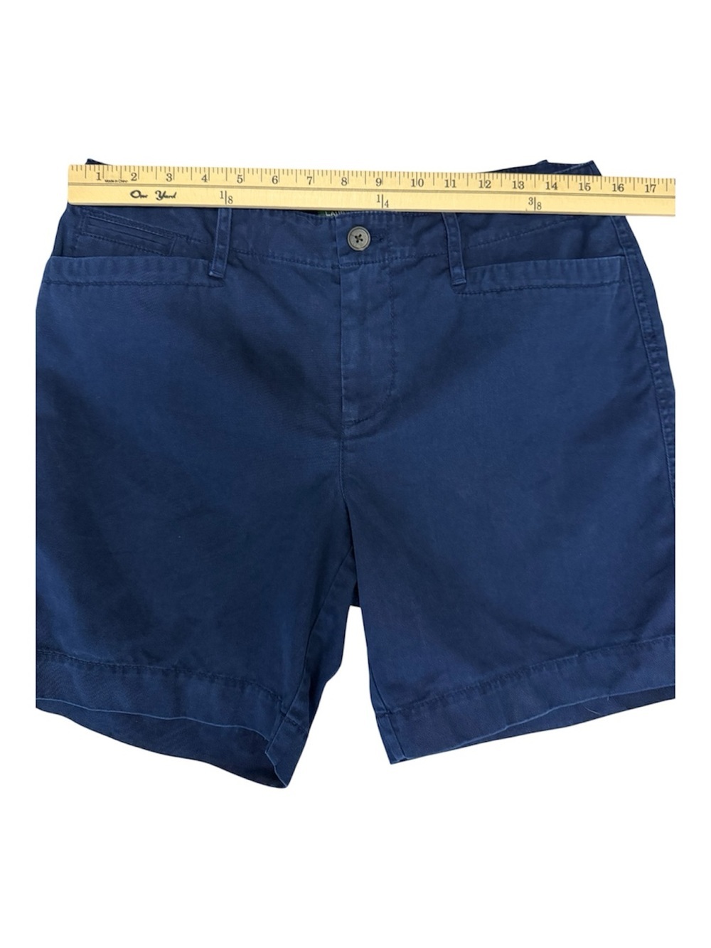 Lauren Ralph Lauren Navy Cotton Shorts Size 8 Petite - Picture 5 of 7